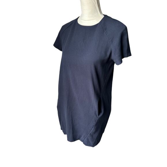 Zara Trafaluc Navy Knit Crewneck Ribbed Hi-Lo Hem Shirt Dress - Large - Picture 6 of 10
